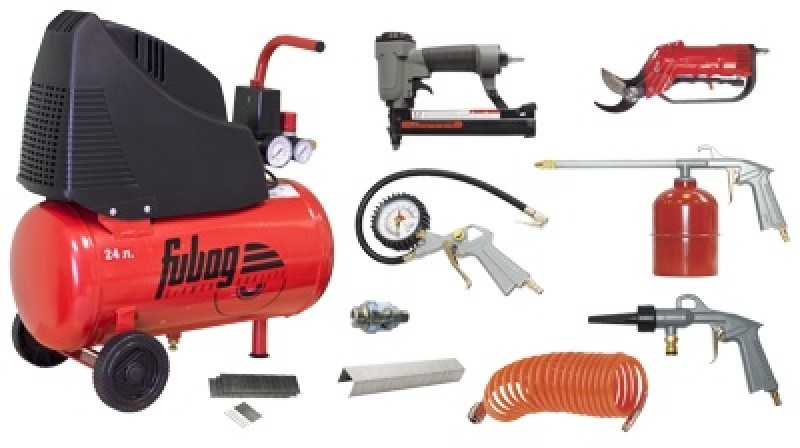 Увеличенная фотография Компрессор безмасляный коасиальный FUBAG GARDEN MASTER KIT (+ 9 предметов)